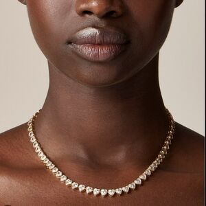 J. Crew Gold and Silver Heart Necklace